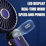 Jsdoin Handheld Fan USB Rechargeable 5 Speeds 5000mAh DarkBlue view 2