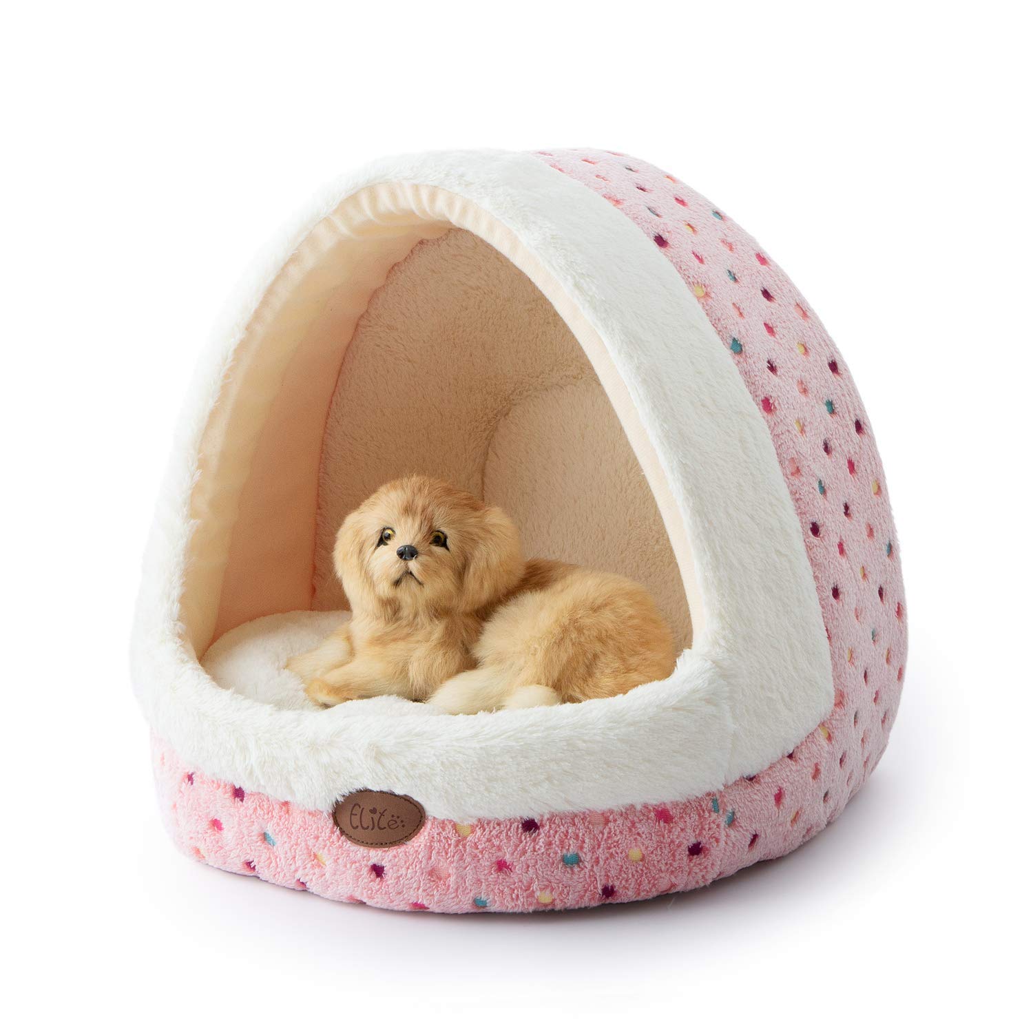Tofern Cat Bed Small Dog Bed Pet Cave Bed For Puppy Kitten Rabbit Cute Fleece Igloo House for Small Dogs Indoor Cats Non-Slip Warm Washable Tent House