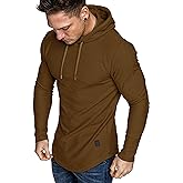 Lexiart Mens Fashion Athletic Hoodies Sport Sweatshirt Solid Color Fleece Pullover