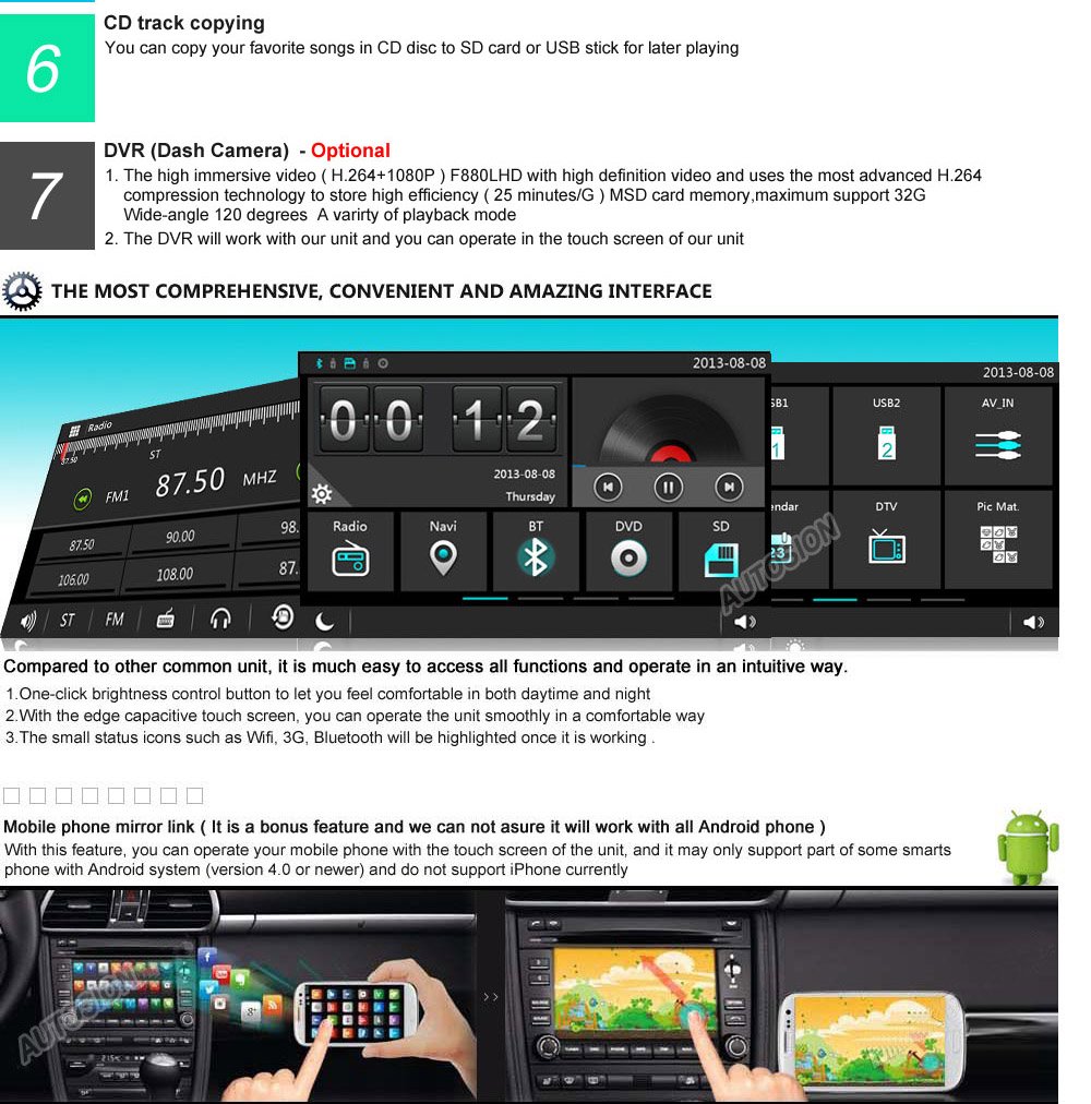 Witson Car DVD GPS Stereo for KIA Optima/Cerato/Spectra/Sorento/Carens/Sportage/Carnival/CEED/RIO/Rondo/Lotze  /X-Trek/Sedona/Picanto/Morning/Naza/Pride/VQ ...