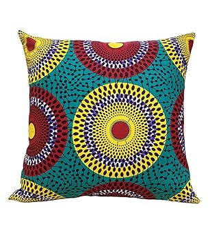 Amazon Com African Print Throw Pillow Case 18 X 18 Ankara Wax