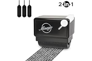 Miseyo Identity Theft Protection Roller Stamp Guard Your ID - Black(3 Refill Ink Included)