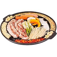 CookKing - Master Grill Pan, Korean Traditional BBQ Grill Pan - Stovetop Nonstick Indoor/Outdoor Smokeless BBQ Cast…