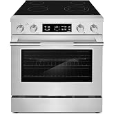 30 in. Stellar Coll 4.8 cu ft 4 Burner Electric Range, Air Fry, Stainless | Cosmo COS-RES304SS Ceramic Glass Cooktop, Convection Oven, Dual Element Burner, Steam Clean Function, Storage Drawer