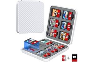 Switch Game Case for Nintendo Switch - Portable Cartridge with 12 Game & 12 Micro SD Card Slots, Switch Card Case- Hard Shell