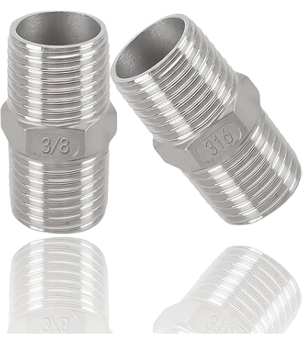 LTWFITTING Pipa Hex Tapón De Cabeza De 3/8 Pulgadas Macho BSPT Conector De Acero Inoxidable 316 De Manguera Petróleo Gas (paquete De 25