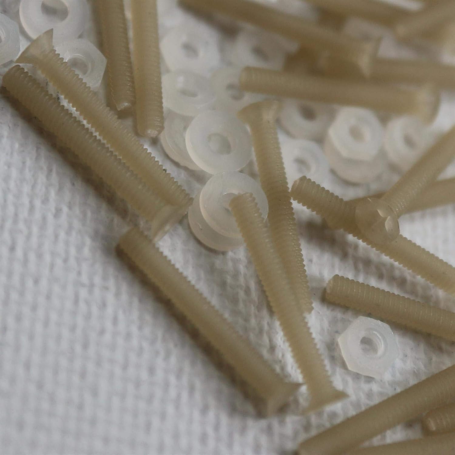 50 x Glass Filled Reinforced Super Nylon Countersunk Machine Screws, M3 x 25mm, Plastic Nuts and Bolts, Washers - Image 4