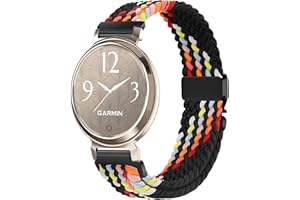 Issinlky Nylon Braided band Compatible with Garmin Lily 2, 14MM Replacement Elastic Strap for Damen