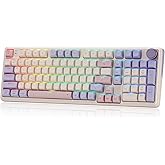 Redragon K768 PRO Wireless 100-Key Gasket Gaming Keyboard, Knob + 8000mAh | Multi-Function Control Wheel, 0-Delay Tri-Mode, Cushioned 5-Layer Noise Dampening for Creamy Thocky Sound, Practical 95% Size