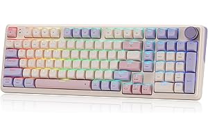 Redragon K768 PRO 100 Keys Wireless Gasket RGB Gaming Keyboard, Massive 8000 mAh PBT Mechanical Keyboard w/Hot-Swap Socket, D