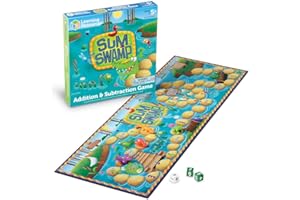 Learning Resources Sum Swamp Game Addition & Subtraction Game - 8 Pieces, Ages 5+, Math Games for Kids, Educational Kids Games, Kindergarten Math Board Games Gifts for Boys and Girls