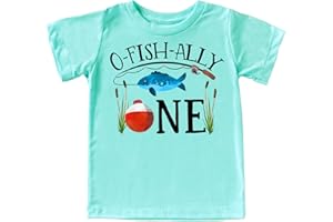OLIVE LOVES APPLE O-Fishally One 1st Birthday Outfit for Baby Boys Fishing Outdoors Shirt for First Birthday