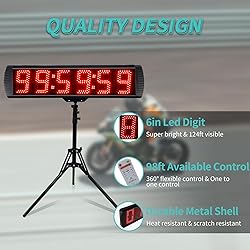 LUCKY TIME Race Clock with Tripod, LED Digital