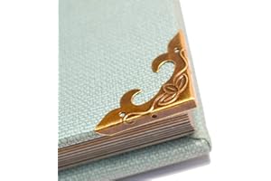 MIKADOLLY 20 Pcs Vintage Bronze Corner Protectors Decorative Metal Edge Covers Antique Safety Guards Retro Right Angle Bracket with Nails for Furniture Edge Wood Case Corner Jewelry Box (Side Length:1-1/4")