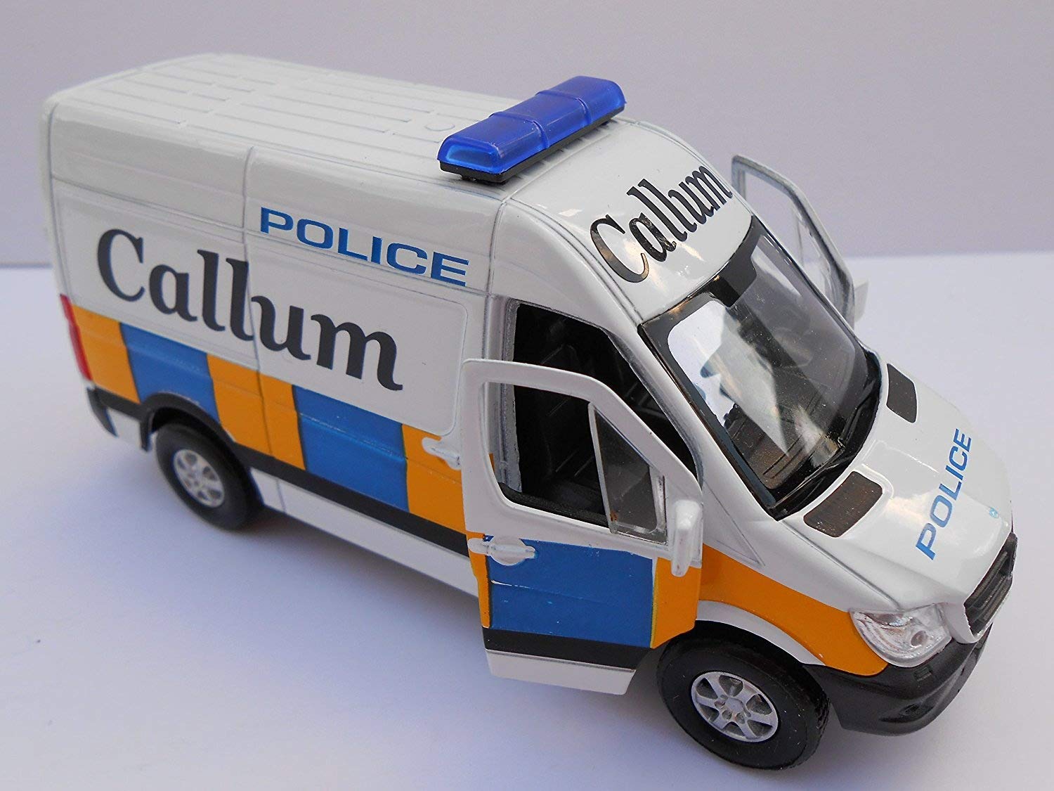 TOY POLICE CAR VAN PERSONALISED **ANY NAME** Mercedes Sprinter Van BOY