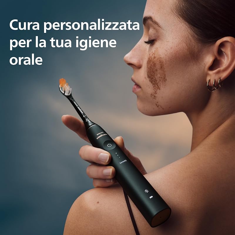 Sonicare DiamondClean 9900 Prestige- Spazzolino elettrico con tecnologia SenseIQ e app, 5 modalità di pulizia, 3 livelli di intensità, custodia da viaggio per la ricarica, nero, HX9992/43