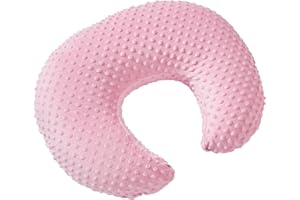 Aullar Pillowcase for Nursing Pillow and Positioner for Breastfeeding and Bottle Feeding, Propping Baby, Tummy Time, Baby Sitting Support, Awake-Time Support, Pillow Cover Only (Candy Pink)