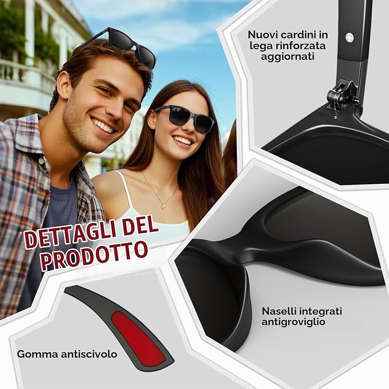Occhiali da Sole da Uomo Donna Polarizzati TR90 Leggeri UV400 MO90