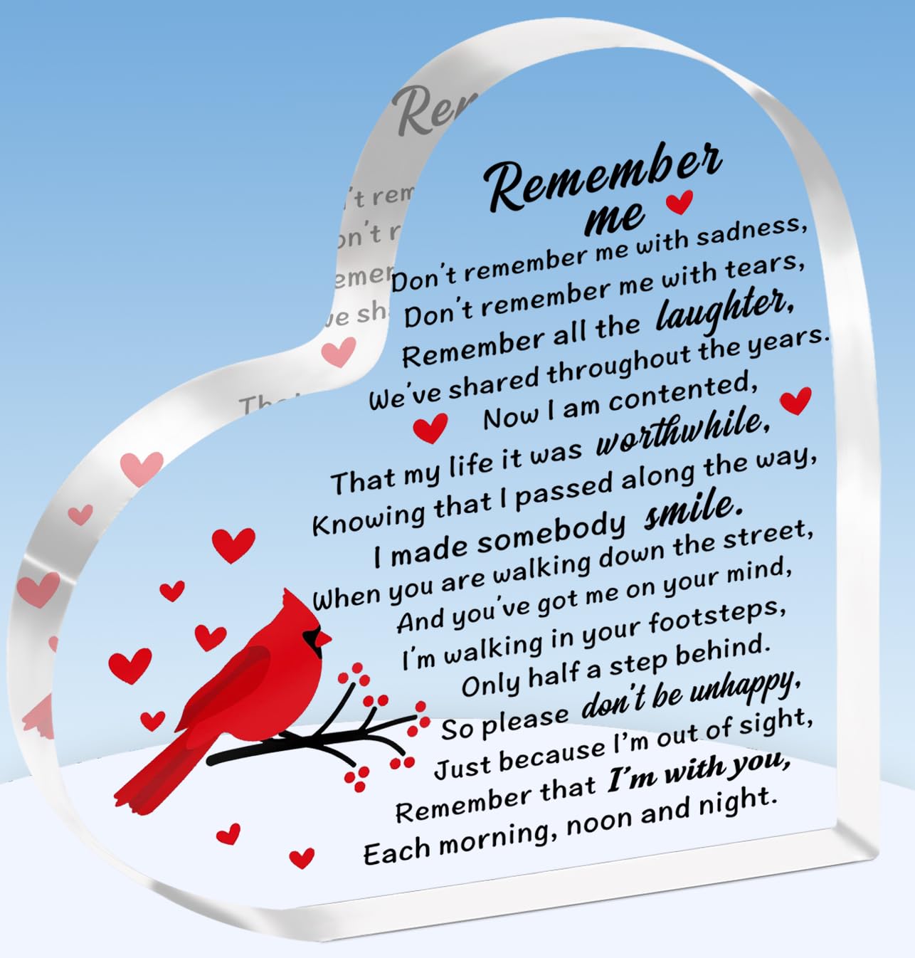 TTOVEN Memorial Gift Memorial Plaques Bereavement Gifts for Loss of Dad Mum Husband Grandma Memorial Gifts for Grave Remembrance Gifts Heart Acrylic Plaque Grave Decorations