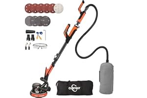 CUBEWAY Electric Drywall Sander with Vacuum Dust Collection, 780W Powerful 7-Speed Popcorn Ceiling Removal Tool with LED Ligh