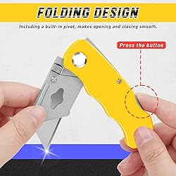 JETMORE 4 Pack Folding Utility Knife with Extra