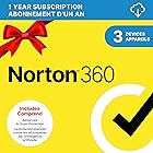 Norton 360, 2026 Ready, Antivirus software for 3 Devices, 1-Year Subscription - Includes VPN, Password Manager and PC Cloud B