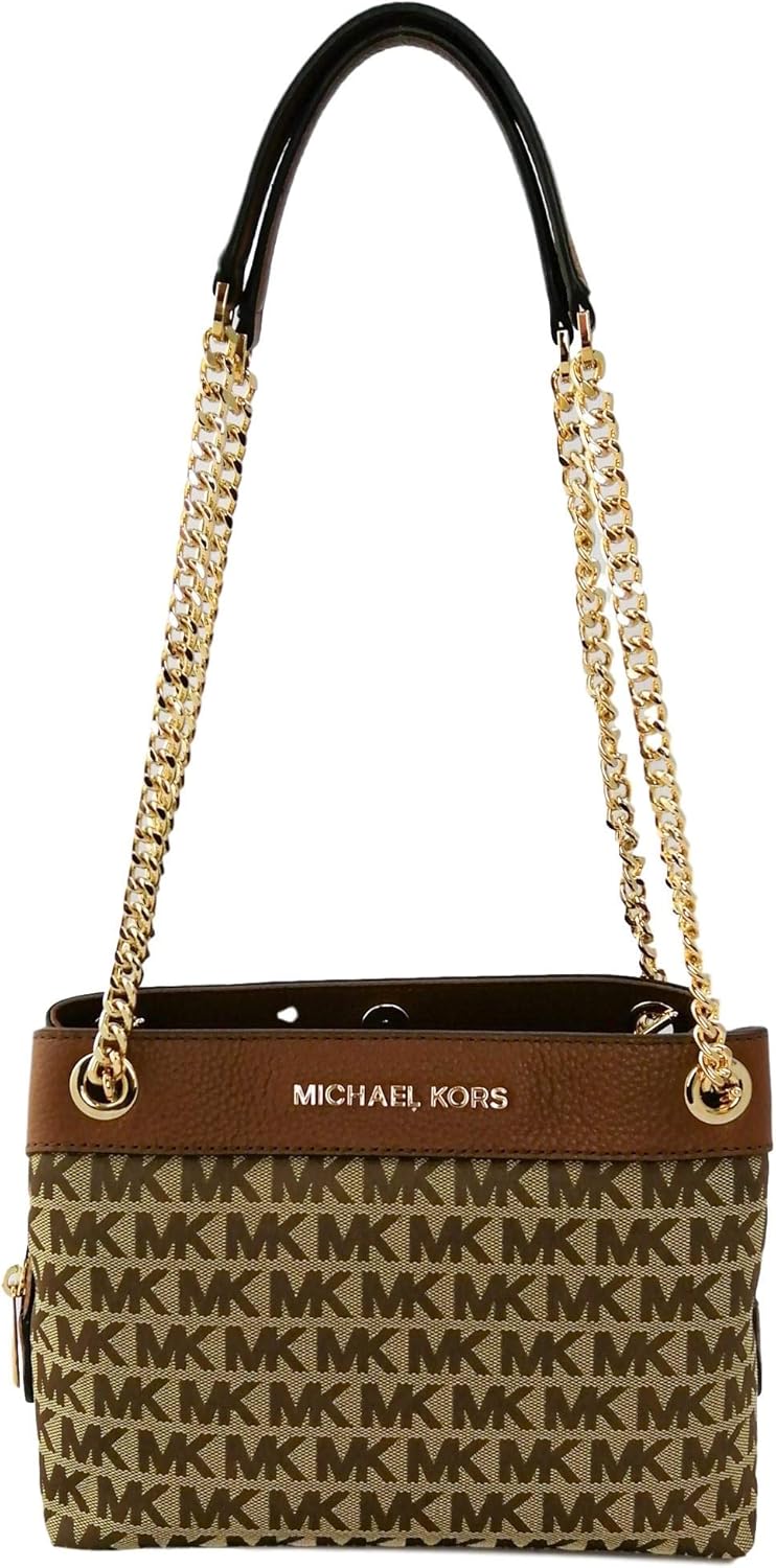 Michael Kors Shoulder Bag Logo Monogram Canvas Medium Handbag (Beige