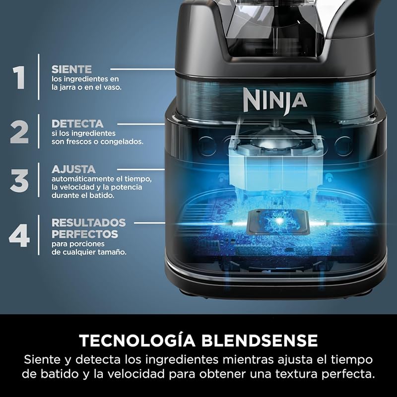 Detect Power Pro, Batidora y Procesador de Alimentos, Negro