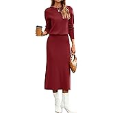 Glamaker Womens 2 Piece Skirt Sets Fall Long Sleeve Sweater Dress Casual Knit Midi Dress Travel Outfits Winter Clothes 2025