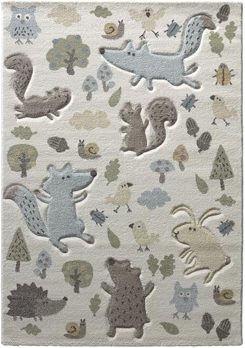Sigikid I Moderner Kurzflor Kinderteppich Kinderzimmer Fur Madchen Jungen I Forest I Sk 21965 060 I Weiss Taupe Grau Grun Gelb I 133 X 200 Cm Amazon De Kuche Haushalt