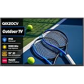 QIXZOCV MWE 55 Inch Smart Outdoor TV, 2000 Nits, 4K UHD, IP55, webOS TV | Weatherproof smart TV for patios and decks, with Wi-Fi, Bluetooth, voice remote and wall mount included