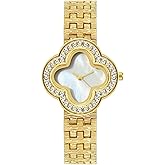 ADSBIAOYE Unique Womens Gold Wrist Watches Ladies Vintage Diamond Watch Fashion Stainless Steel Waterproof Dress Quartz Gift Watches for Women