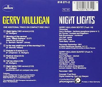 Gerry Mulligan Night Lights W Art Farmer Bob Brookmeyer Amazon Com Music