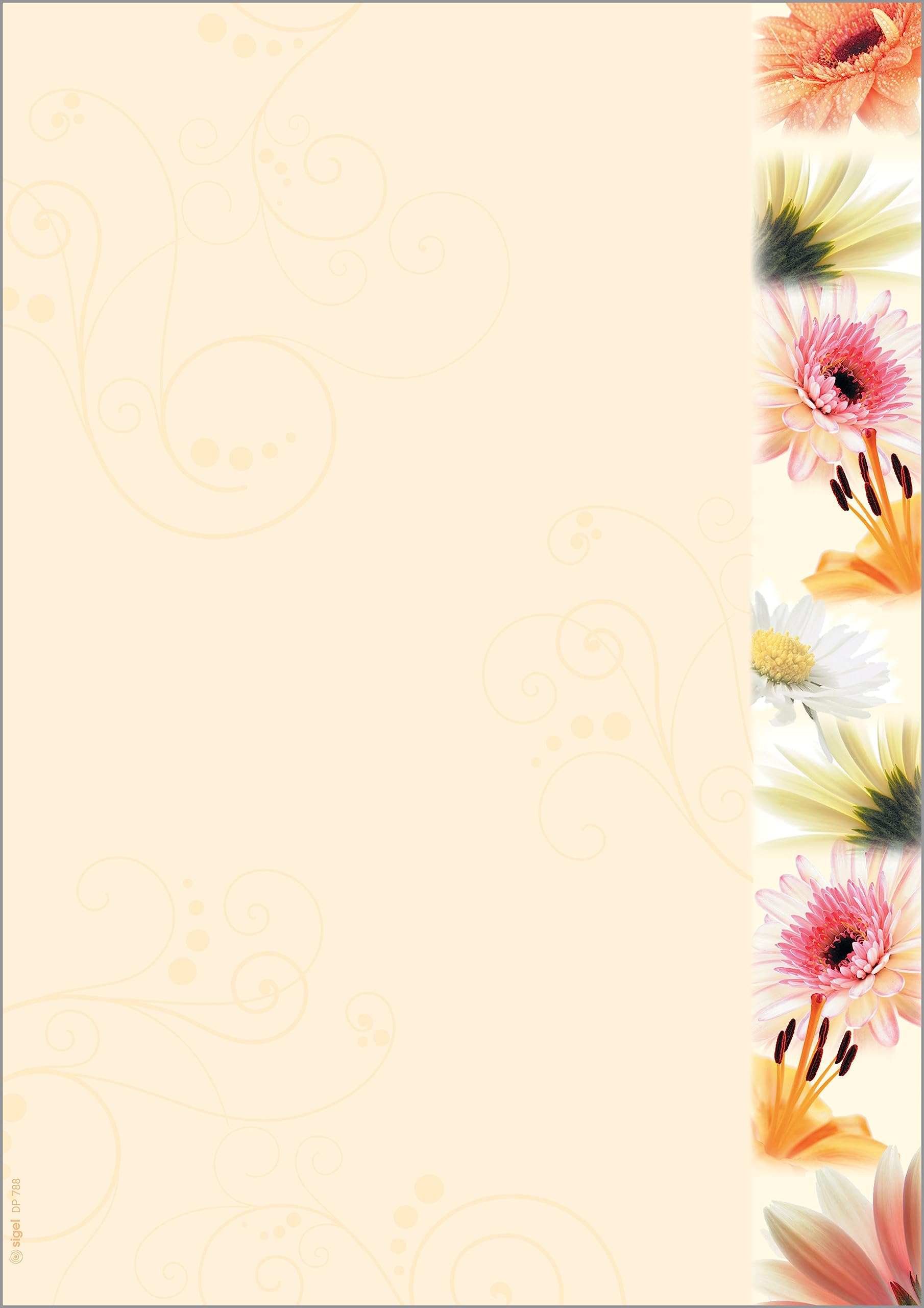 SIGEL DP788 Writing paper "Flowerstyle", A4, 90 gsm, 50 sheets โ image 1