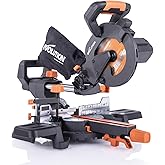 Evolution Power Tools R185SMS+ Sliding Miter Saw with Multi-Material Cutting, 45 Degree Bevel, 50 Degree Miter, 210 mm Slide,