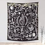 Jeteven Wall Hanging Tapestry, Black Gothic Bohemian Tapestry Home Decor for Bedroom Aesthetic, Wall Décor Living Room Dorm D