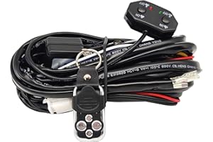 Double Color/High Low Beam Wiring Harness Kit with Remote Control DC12V Maximum 300W 40A LED Lights Wiring Harness Switch Rel