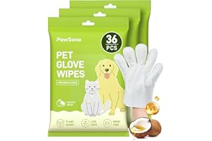36PCS Hypoallergenic Pet Glove Wipes for Dogs & Cats - Quick Clean & Deodorizing Between Baths & Travel | Dog Washing Wipes f