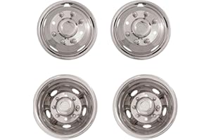 the RAW Polished 17" Wheel Simulators, 8 Lug Wheel Simulator Kit for 2011-Current Chevrolet/GMC C/K3500 Dually Wheel Cover Se