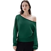 SUUKSESS Women Cashmere Blend Oversized Off Shoulder Pullover Sweaters Boat Neck Long Sleeve Knit Jumpers Tops