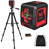 Motovera Self Leveling Laser Level 100ft, Green Cross Line with Tripod, 4 Brightness Modes &amp; Pulse Function, Manual &amp; Self-Leveling Modes, IP54 Waterproof for Picture Hanging, Tile, DIY Construction