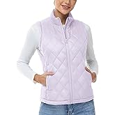TBMPOY Women's Lightweight Quilted Vest Outerwear Puffer Sleeveless Jacket Windproof Winter Warm Stand Collar with 4 Pockets