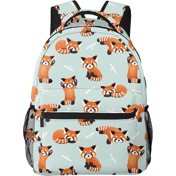 AmzPrint 3-Piece Kids Backpack Set - 17 Inch Backpack, Insulated Lunch Box, Pencil Case (Red Panda Design) - View #7