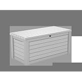 Keter 165 Gallon Weather Resistant Resin Deck Storage Container Box Outdoor Patio Garden Furniture, White