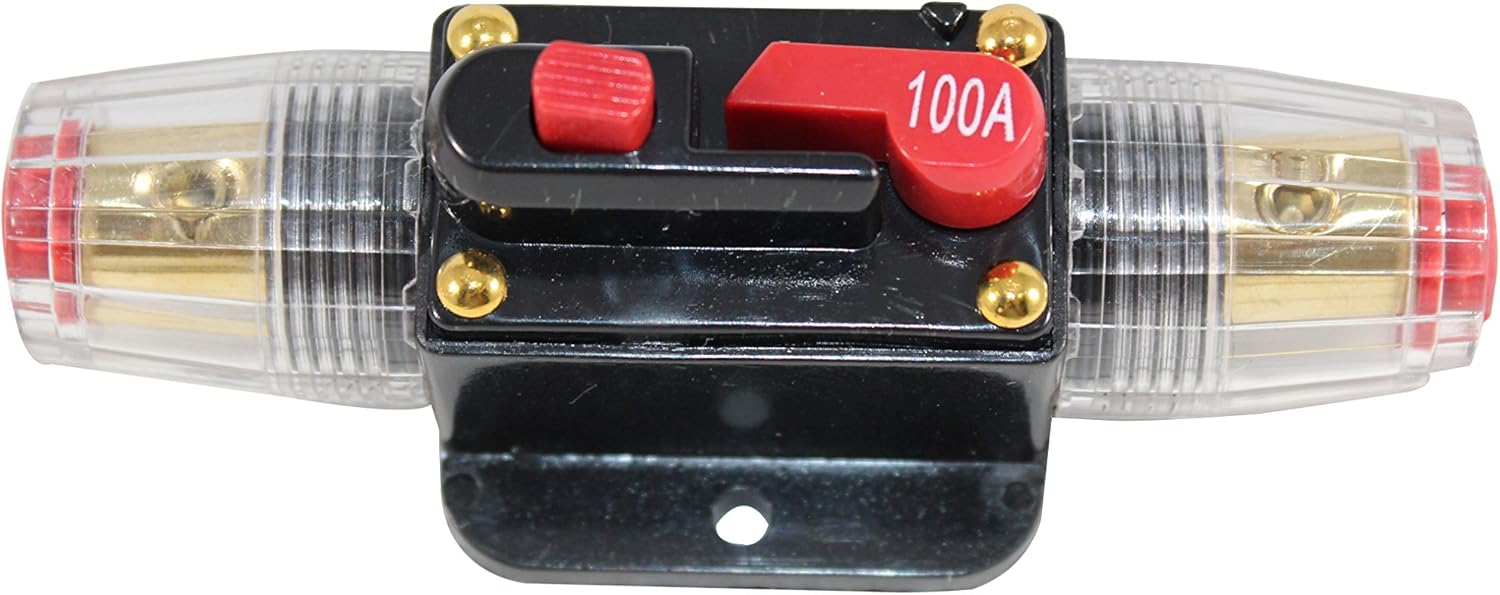 Circuit Breaker 100A Reset Fuse Holder Inline Fuse for Car