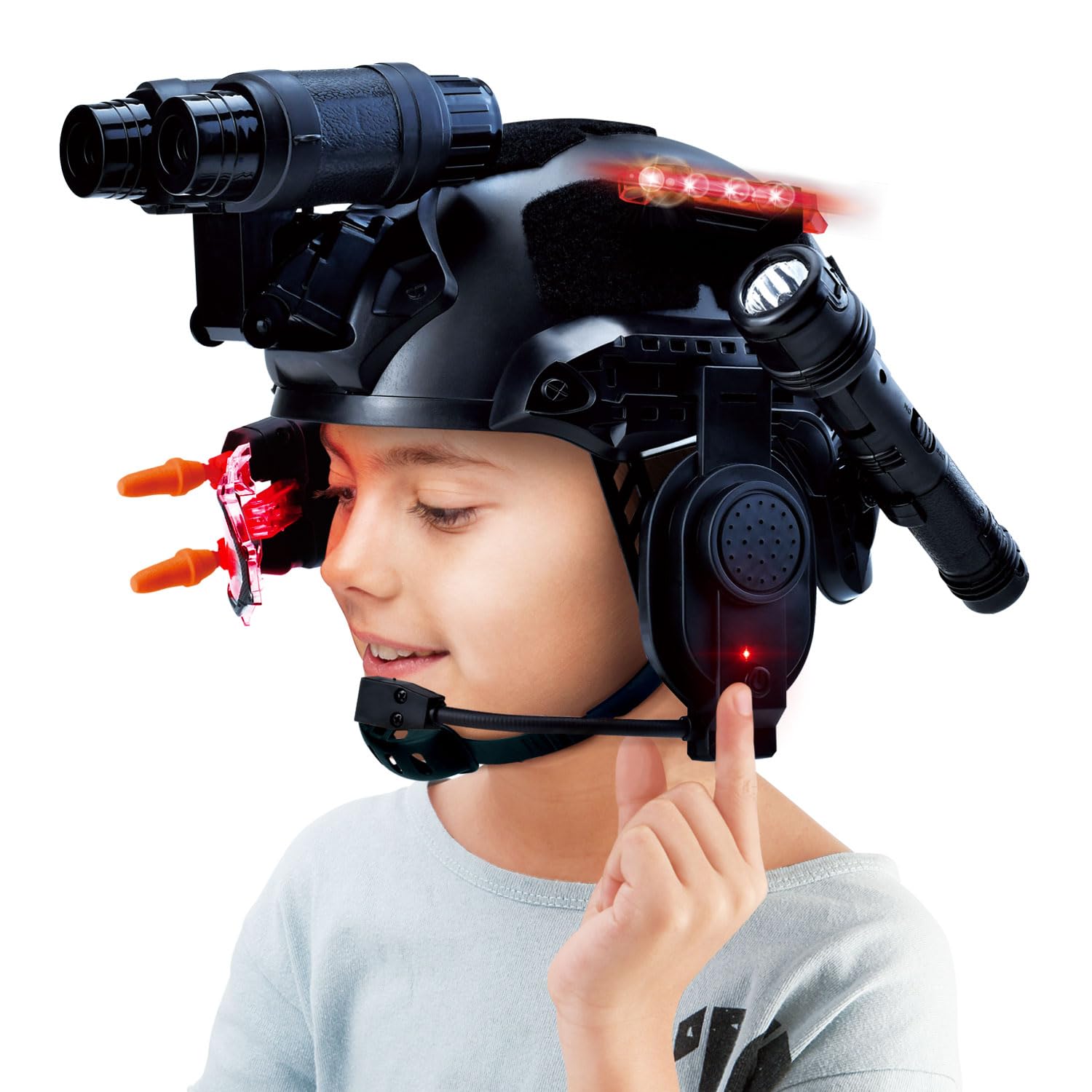 Photo 1 of Kids Tactical Multifunctional Helmet Set for Battle Game, Police Cosplay Kids Toy Helmet Paintball Airsoft (Black)