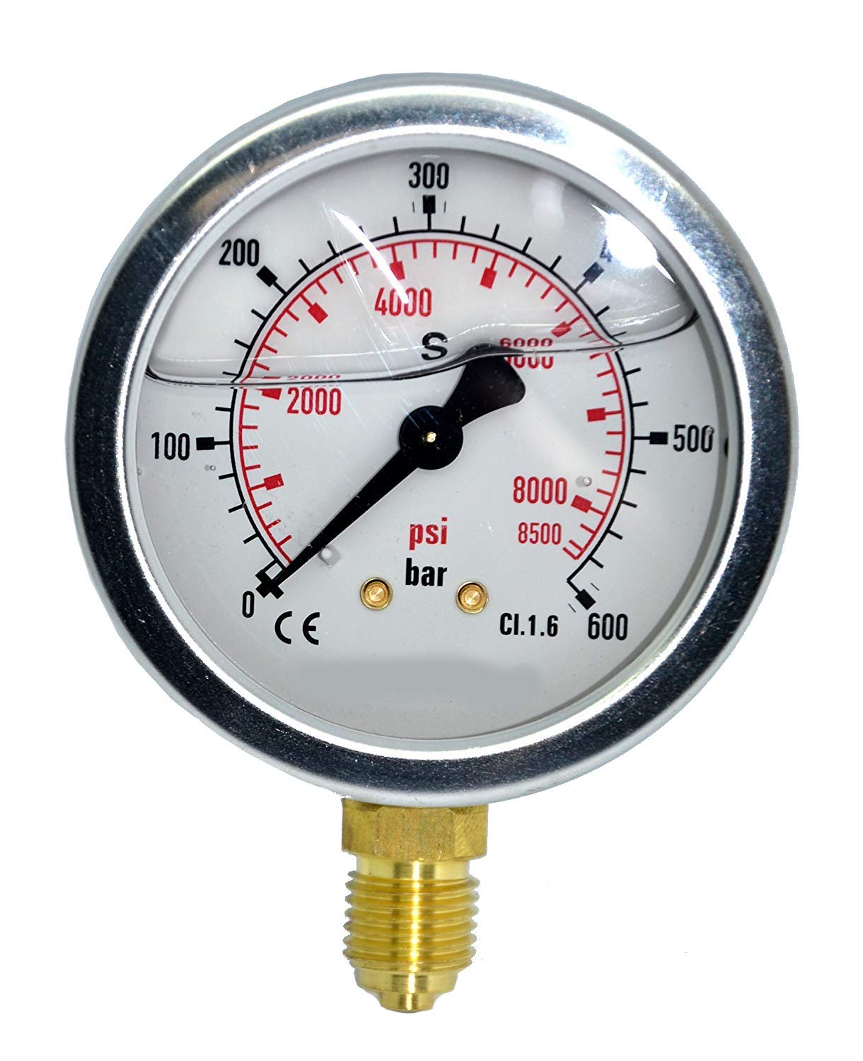 Messgerät Tv Hydraulik Manometer senkrecht Glycerin 1/4" AG 01 bar Ø