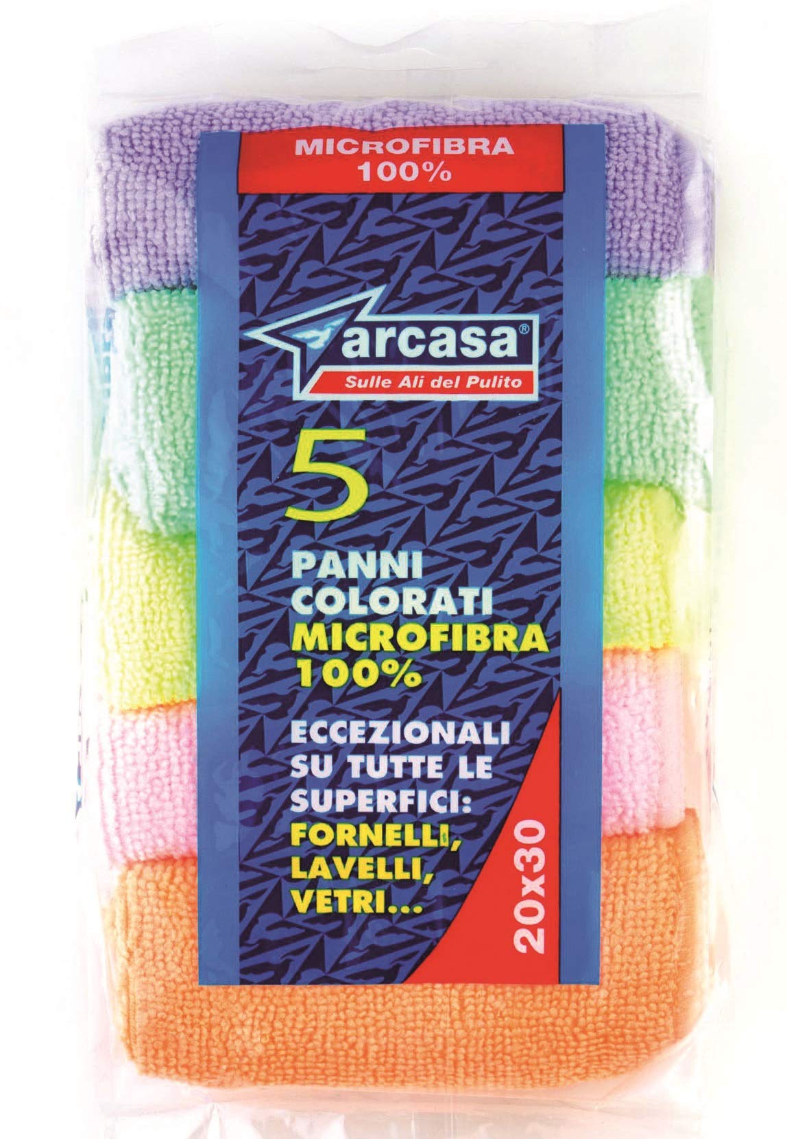 Arcasa DEP365 Colorful Microfibre Cloths, Pack of 5