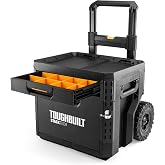 ToughBuilt StackTech 2 Drawer Rolling Locking Tool Box, 240 lb Capacity | Heavy-Duty Portable Tool Chest &amp; Storage Organizer with Dividers &amp; Auto-Latching Drawer, Stacks with StackTech System