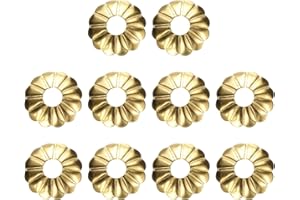 uxcell 10pcs Cabinet Knob Backplate, 0.79 Inch Drum Plum Shape Radial Brass Backplate Washers Classical Furniture Decoration 